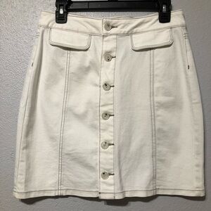 PAIGE White Button-Front Skirt SIZE 29